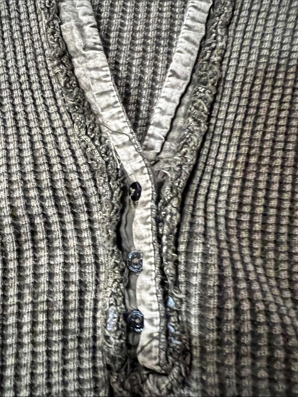 Free People Olive Ribbed Henley Long Sleeve Top - Picture 3 of 9